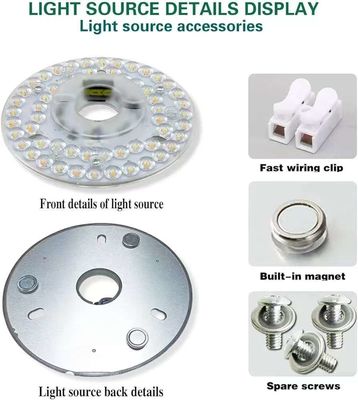 Dia125mm Round Pcb Board 4.9' 'LED Retrofit Light Kit 22W Kolor 3000K/4500K/6000K CRI90 Dla sufitu Fan Light Panel PCB,sufit Light LED Retrofit Kit,120V 2200LM,