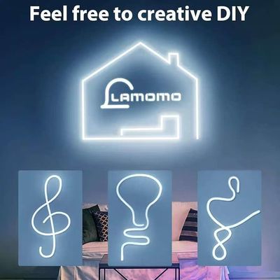 Białe światła LED 16,4ft/5m Neon Light Strip 12V Flex Waterproof Neon LED Strip Silicone LED Neon Rope Light For Kitchen Bedroom Indoor Outdoor Decoration Power Adapter Nie włączony