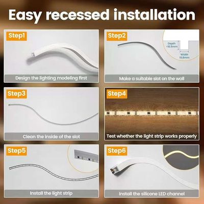 Zewnętrzny wodoodporny 12/24V silikonowy pas LED dla dekoracji domu Neon LED Strip Lights Biały 16,4ft/5m Neon Light Strip 12V silikonowy wodoodporny elastyczny LED Neon Lights dla sypialni Festiwal