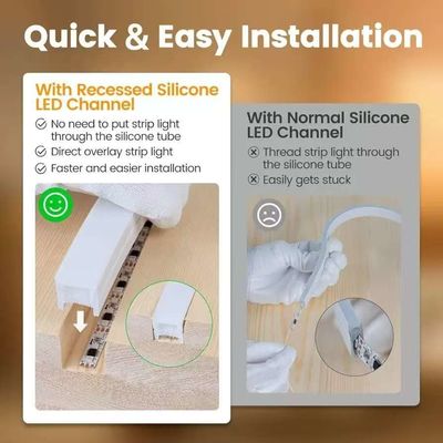 Zewnętrzny wodoodporny 12/24V silikonowy pas LED dla dekoracji domu Neon LED Strip Lights Biały 16,4ft/5m Neon Light Strip 12V silikonowy wodoodporny elastyczny LED Neon Lights dla sypialni Festiwal