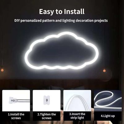 16.5FT / 5 Meter Bezbarwny silikonowy system kanału LED Wykluczona elastyczna rura z białą pokrywą mleczną szerszy tor dla 12mm wodoodpornego światła LED USC7 WW