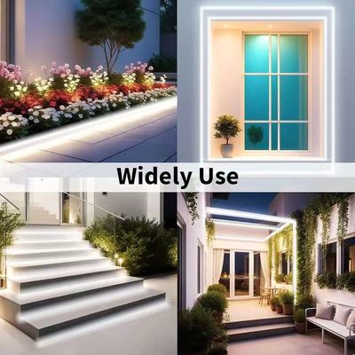 16.5FT / 5 Meter Bezbarwny silikonowy system kanału LED Wykluczona elastyczna rura z białą pokrywą mleczną szerszy tor dla 12mm wodoodpornego światła LED USC7 WW