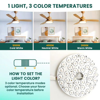Wysoka lumen 230V 15W 110MM 36V 3CCT Część zapasowa wentylator sufitowy Płyty PCB Kierowca Mniej moduły LED Przyciemnianie i regulacja koloru