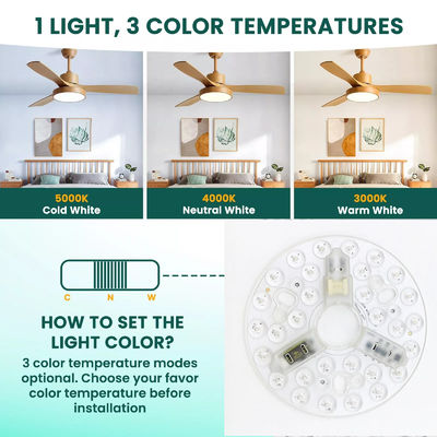 ERP Rosh LED Moduły 5CCT 12W/18W/24W DIP Przełącznik Sufitowy wentylator o mocy wiedźmy zastępuje moduł LED