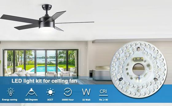 5CCT 18W / 24W DIP Przełącznik Sufitowy wentylator z mocą wiedźmy Zastępuje moduł LED 120V Sufitowy wentylator Panel Retrofit Kit Z modułami DOB