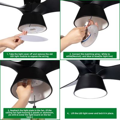5CCT 18W / 24W DIP Przełącznik Sufitowy wentylator z mocą wiedźmy Zastępuje moduł LED 120V Sufitowy wentylator Panel Retrofit Kit Z modułami DOB
