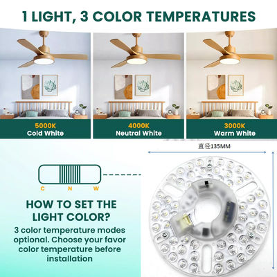 5CCT 18W / 24W DIP Przełącznik Sufitowy wentylator z mocą wiedźmy Zastępuje moduł LED 120V Sufitowy wentylator Panel Retrofit Kit Z modułami DOB