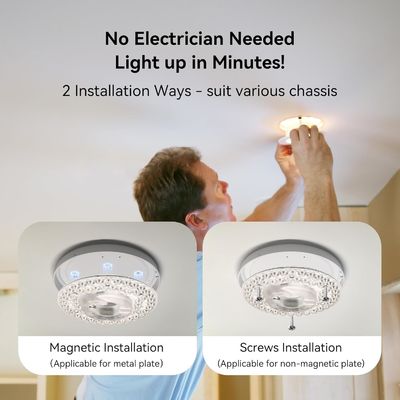 4.92?? Uniwersalne światło LED do wentylatora sufitowego Zastąpienie wentylatora sufitowego Wypłynąć światło sufitowe, 18W 3CCT 3000K 4000K 6000K 1500LM CRI90 Zgaszające się przystępne rozwiązanie dla Hampton Bay Harbor Breeze Hunter