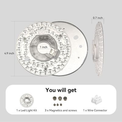 4.92?? Uniwersalne światło LED do wentylatora sufitowego Zastąpienie wentylatora sufitowego Wypłynąć światło sufitowe, 18W 3CCT 3000K 4000K 6000K 1500LM CRI90 Zgaszające się przystępne rozwiązanie dla Hampton Bay Harbor Breeze Hunter
