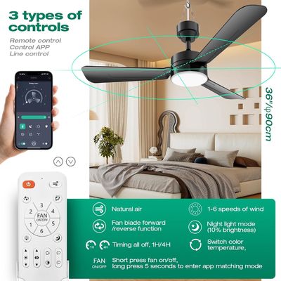Fenty sufitowe z lampami,36&quot; LED Fan Light Hanging with Hook,Hook Type Ceiling Fan,Plug in Ceiling Fan Light,40W,3000-6500k,Remote Control,Portable Fan for Camping Bed,Patios,(Czarny)N DFFFFFN`