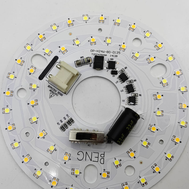 Dia125mm 4.9inch 24W LED Sufit Fan Light Retrofit Kit Sufit Light Replacement Kit 5CCT 3000K 3500K 4000K 5000K 6000K Regulowalny 12W 18W 24W Przełącznik, 2800LM 120V ETL 2 4 Watt
