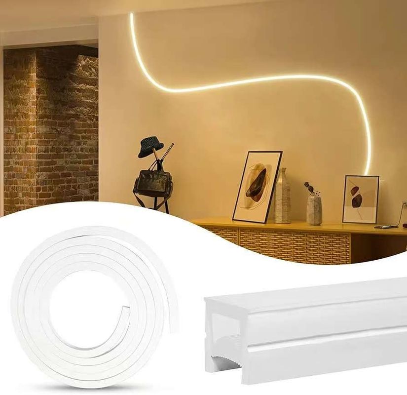Zewnętrzny wodoodporny 12/24V silikonowy pas LED dla dekoracji domu Neon LED Strip Lights Biały 16,4ft/5m Neon Light Strip 12V silikonowy wodoodporny elastyczny LED Neon Lights dla sypialni Festiwal